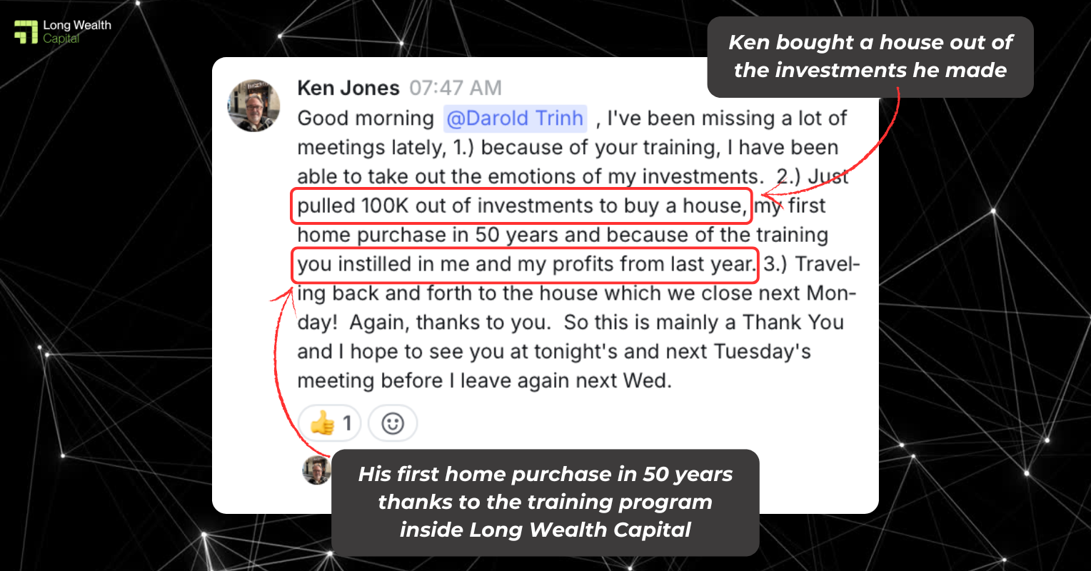 Ken bought his first home in 50 years from investment profits